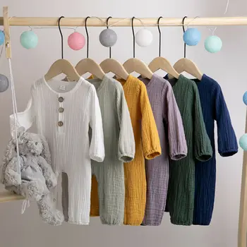 

Newborn Cotton Infant Toddler Baby Boy Girls Long Sleeve Romper Jumpsuit Clothes Outfits Warm Plain Autumn Winter Lovely 0-24M