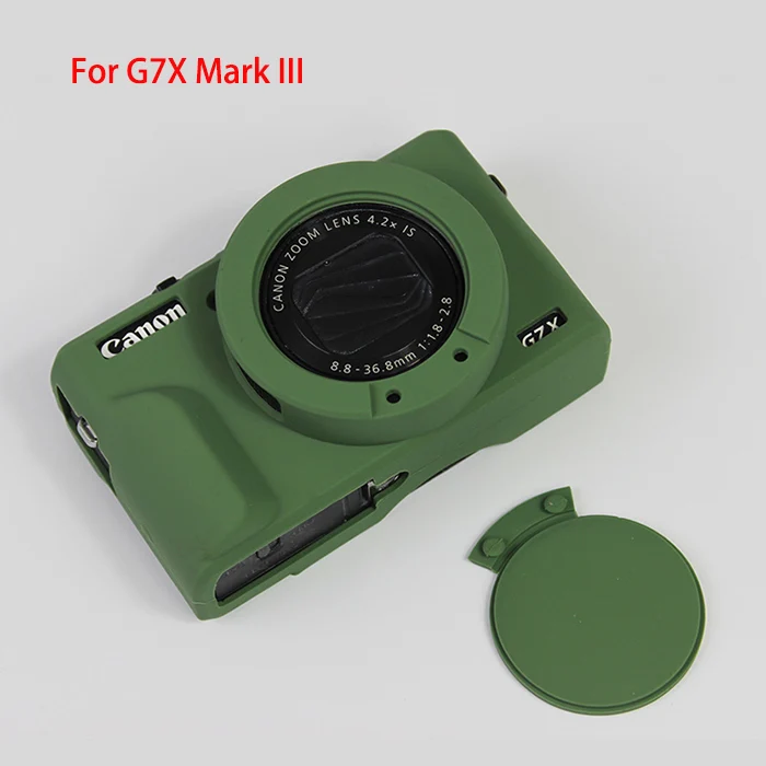 G7X3 Green Мягкий силиконовый чехол для камеры Canon G7X Mark III G7XM3 G7X3 G7XII G7XM2 G7X2 резиновый защитный чехол - Цвет: G7X3 Green