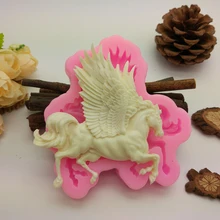 1 шт. 3D силиконовая форма для коня помадки мыло с единорогом декор