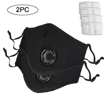 

2PCS 4 Filters Reusable Mask Tapabocas Masque Masks Mascarilla Breathing Valve Anti-Proof Respirator