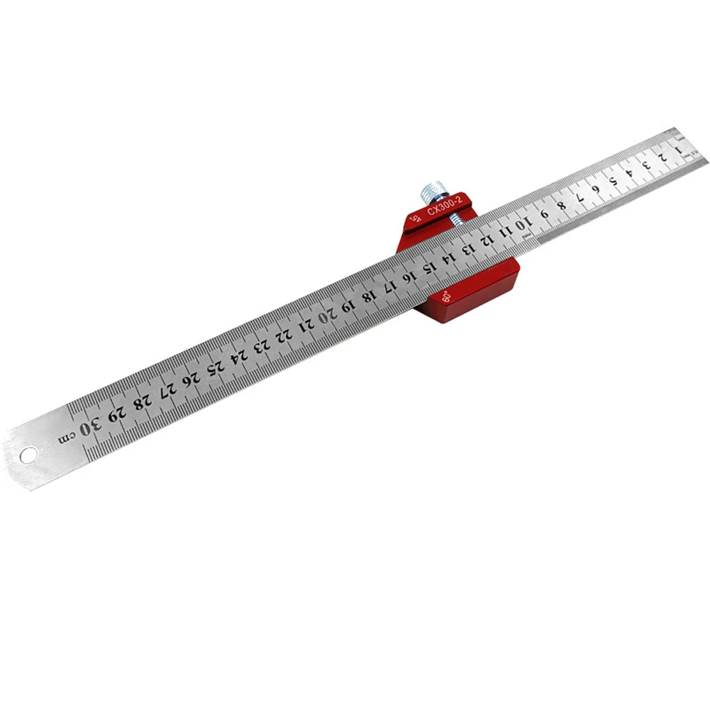 Stainless Steel Adjustable Combination Angle Ruler 45 / 90 Degree With Bubble Level Multifunctional Gauge Measuring Tools