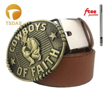 

Metal Carving Cowboy Belt Buckle Super Cool Jeans Accessories Bronze/ Silver Belt Buckle With Belt Best Man Gift