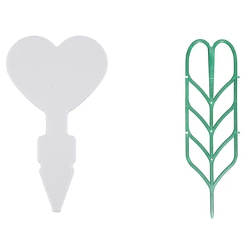 

6pcs Garden Trellis for Climbing Plants & 100Pcs Heart-Shaped Plastic Pant Label, Floral Label