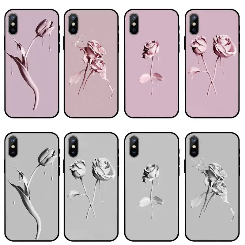 

Stylish And Beautiful Rose Phone Case for iPhone 11 12 pro XS MAX 8 7 6 6S Plus X 2020 XR mini