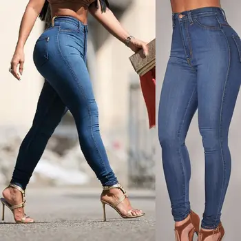 

Slim Long Jeans Skinny High Waist Jeans Women Stretch Denim Pencil Pants Woman Trousers Pants Calca Feminina