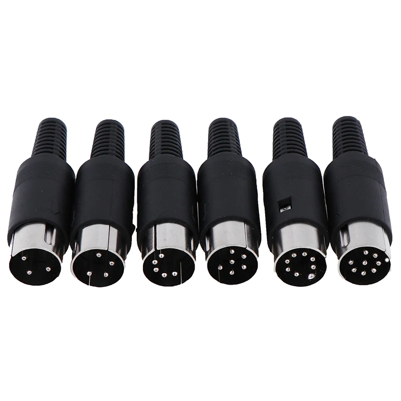 

1Pc Black Male/Female DIN Plug Socket Connector 3/4/5/6/7/8 PIN Chassis Cable Mount