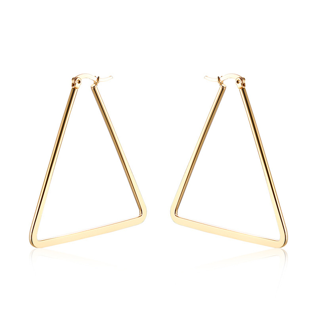 Geometric Hoop Earrings for Womens Girls Stainless Steel Minimalist Elegant Earings