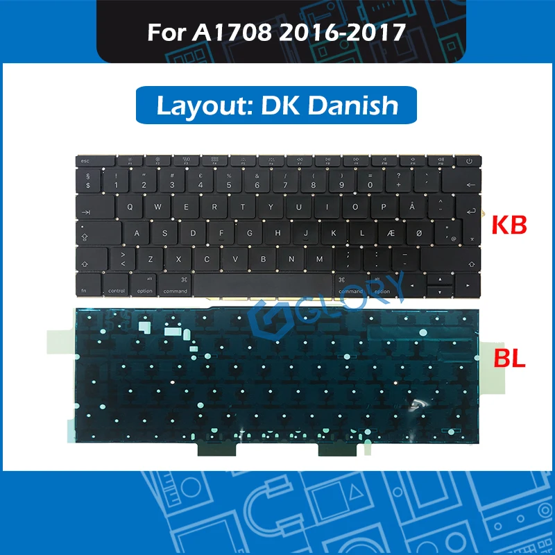 Laptop A1708 Dansk Tastatur Danish Keyboard For Macbook Pro Retina 13" Late  2016 Mid 2017 Denmark Keyboards With Backlight - Replacement Keyboards -  AliExpress