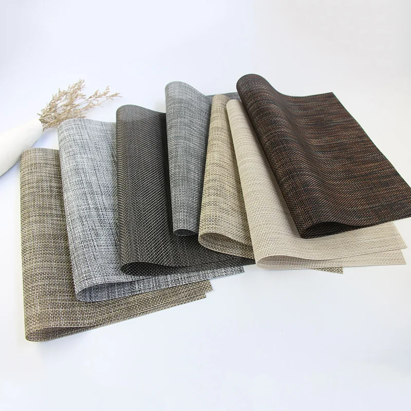

6pcs Placemat for dining table Coasters Heat Insulation Environmental Protection Non-slip Placemat Plain Color Plastic Mat RT99