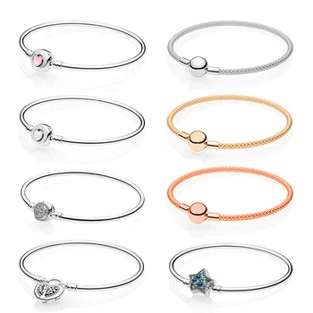 

PDB SL 17 Original 100% 925 Sterling Silver Bracelet Rose Gold Silk Knitting True Love Tree Co., Ltd. 1:1 Silver Bracelet