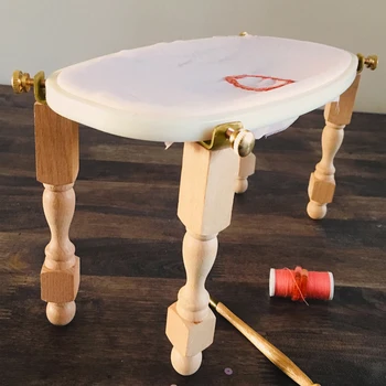 

French embroidery frame portable embroidery cross-stitch support embroidery circle round stretch solid wood desktop bench