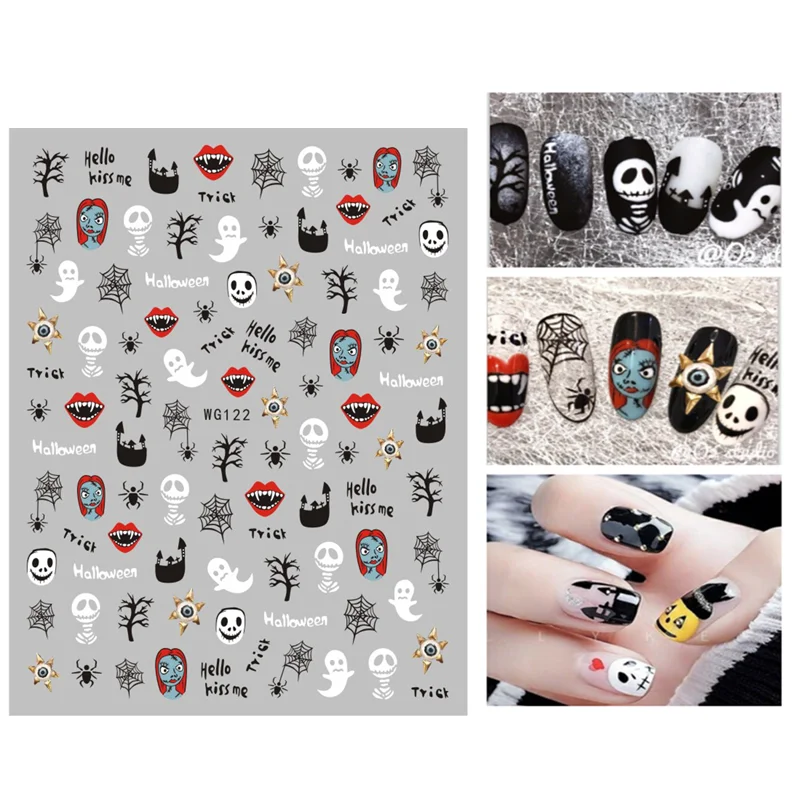 

10PCS Halloween nail stickers cartoon nail art nail stickers designer nail stickers nail decoration accessories nude pieces.