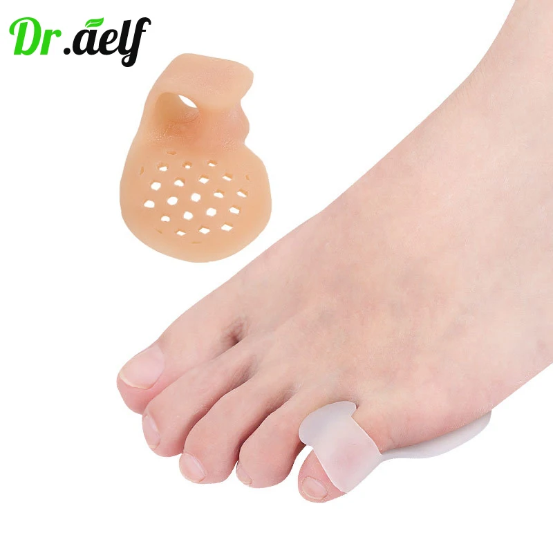 2PCS Silicone Gel Bunion Little Toe Protector Separator Hallux Valgus Finger Thumb Corrector Straightener Foot Care Relief Pads