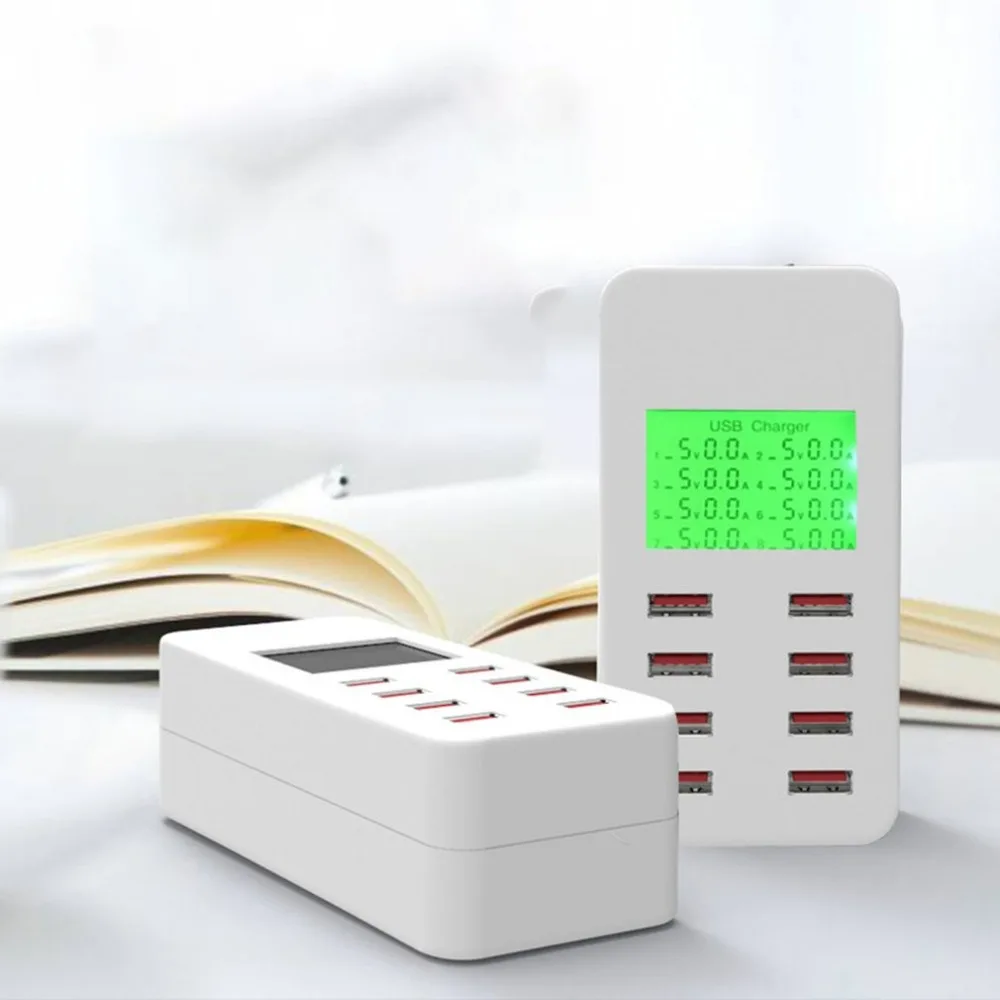 Смарт USB зарядное устройство светодиодный дисплей 8 Порт 40 Вт Быстрая зарядка для iPhone для samsung для huawei для Xiaomi мобильного телефона