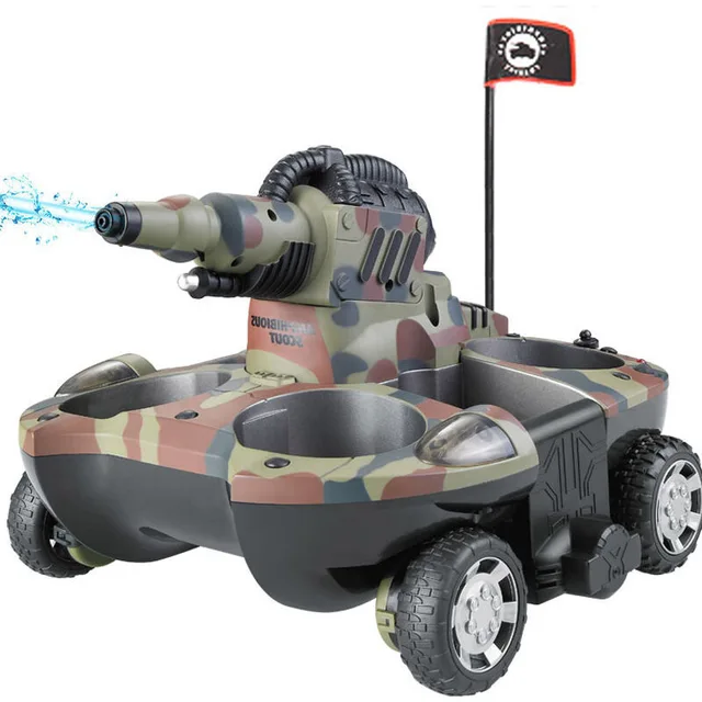 Army Amphibious RC Tank Toys Electronic Remote Control Vehicle for Children Gifts Air Soft BB Bullet Water Spraying Shoot Target 3