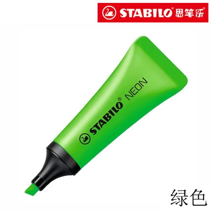 4 шт. STABILO 72 NEON серии маркер, фломастер цвет Высокая Производительность Зубная паста внешний вид большой емкости хайлайтеры - Цвет: green 4pcs