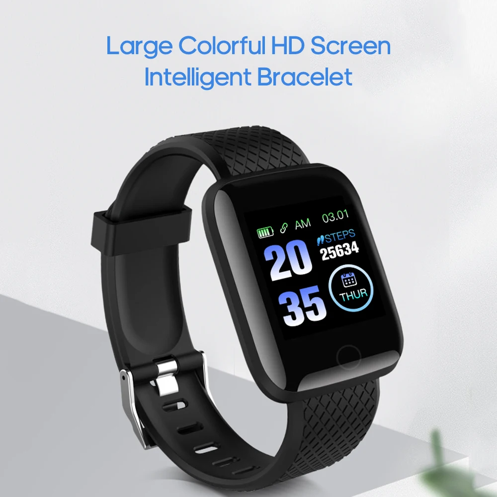 Цветной экран 116plus смарт-браслет D13 Браслет мониторинг шагов сна IP67 водонепроницаемый USB точка прямой зарядки Fitpro-черный