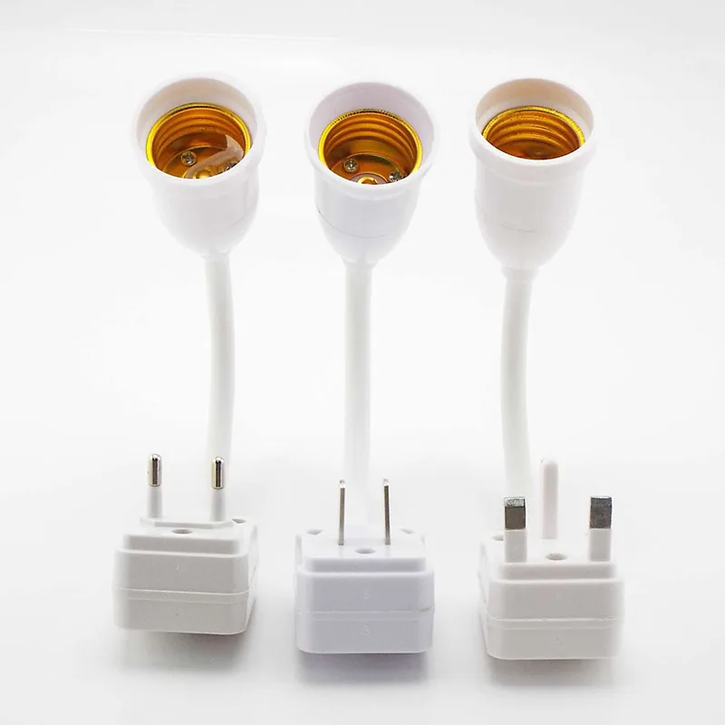 LED Light Bulb E27 Socket Lamp Base Holder Adapter Converter Switch EU US UK Plug Energy Saving for Table