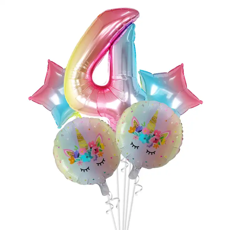 5 шт./партия Радужный градиент Единорог шар 30 дюймов номер День Рождения украшения Дети Единорог Свадебные Воздушные шары Globos