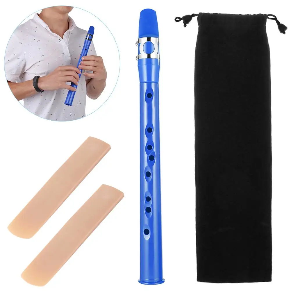 Mini Pocket Bb Saxophone Alto Mouthpiece ABS Sax with 2 Reeds Woodwind