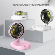 Многофункциональный банк питания 10000 мАч для Xiaomi mi 9 iPhone 8 X Plus с Qi беспроводной зарядки складной портативный mi ni Настольный вентилятор