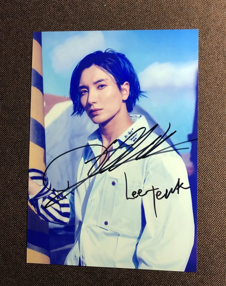 Подписанный SJ SuperJunior Super Junior Lee Teuk фото с автографом 5*7 время скольжения P8