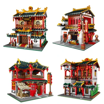 

3320Pcs Chinatown Style Assembly Architecture Model Small Particle Building Blocks Educational Toy Set