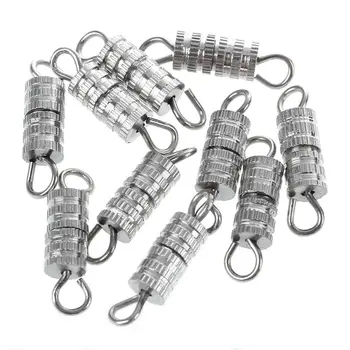 

10 x Screw Closure Clasp White Gold Alloy Cylinder DIY Fashion