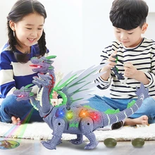 Четыре с головой дракона игрушка динозавр детская головоломка модель лягут в яйцо с четырьмя во главе с батарея Dragon