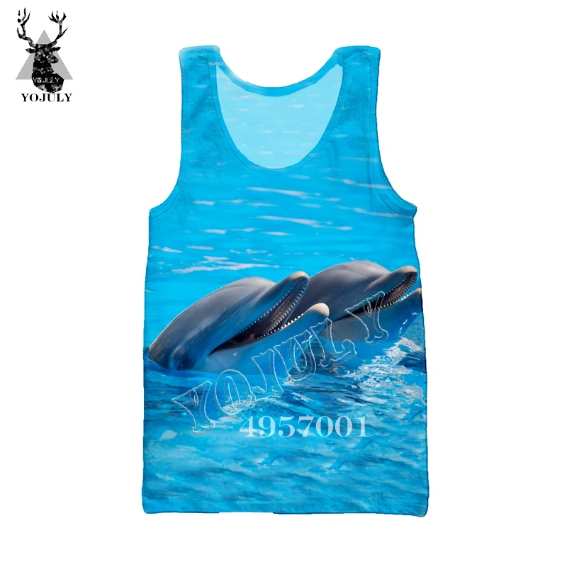 10 YOJULY Dolphin 3D принт Harajuku майка для мужчин Модный повседневный жилет Летний морской плавание унисекс уличная одежда рубашки без рукавов Ve31 - Цвет: 10