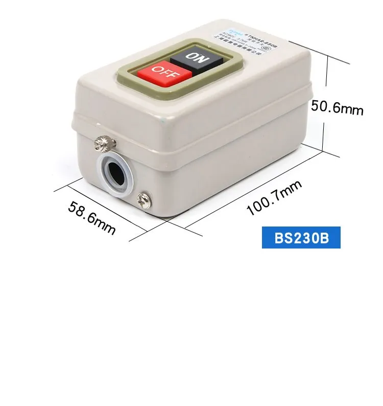 TNHA2-BS211B BS216B BS230B Управление кнопочный переключатель AC220V 380V ВКЛ-ВЫКЛ 2 Позиции 3.7KW трехфазный Мощность начать 50 Гц/60 Гц