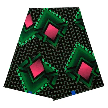 

100% Cotton New Fashion African Red & Dark Green Print Fabric High Quality Veritable Ankara Wax Java