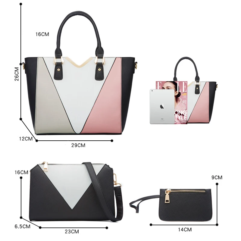 FOSIZZO Women's Bags Hit Large Luxury Women Brand Handbag Female PU Leather Big Bag Handbags With Purse Shoulder Bag #5385