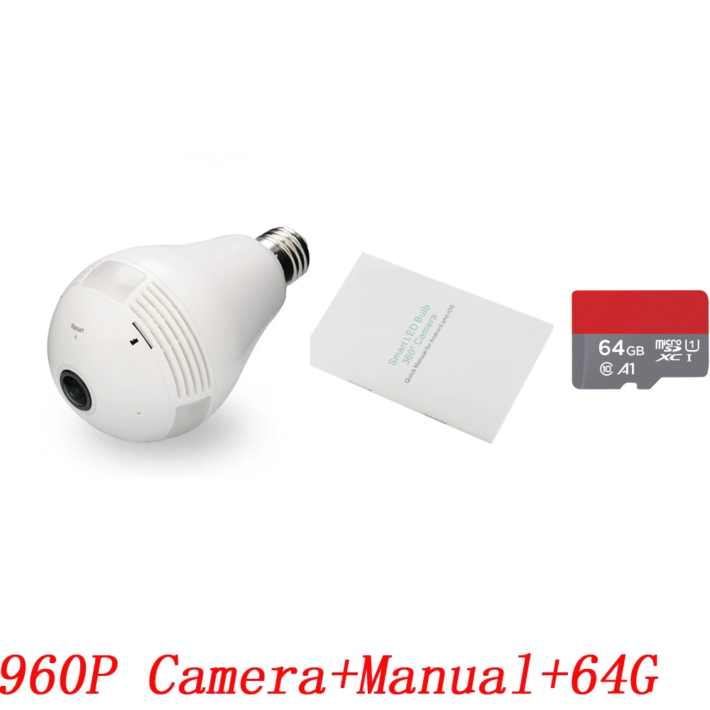 option 7 INQMEGA 960P Wifi камера IP 360 Лампа безопасности панорамная лампочка CCTV видео наблюдения рыбий глаз HD ночного видения Коридор Свет Cam - Цвет: option 7
