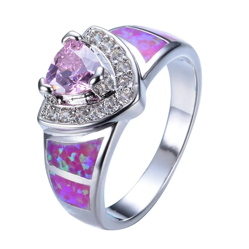Ювелирные Изделия Bague Ringen S925, кольца для женщин, роскошные великолепные кольца с розовым опалом и цирконием для вечеринок, свадеб, подарок на день рождения, размер 6, 7,8, 9