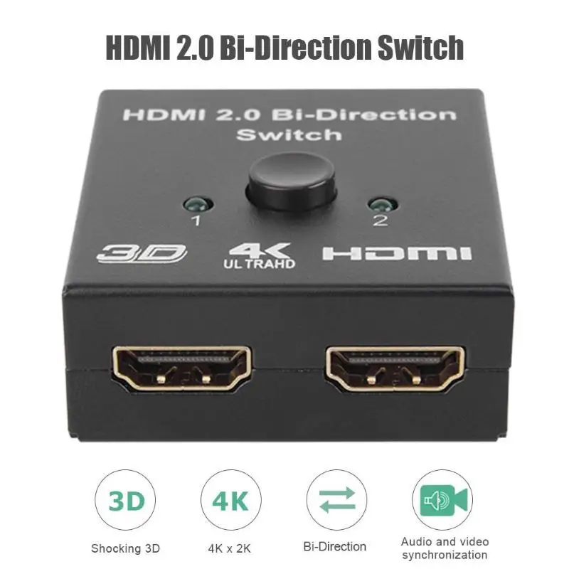 Двунаправленный HDMI переключатель двухсторонний HDMI переключатель сплиттер Поддержка 4K HDR HDCP2.2 различные спецификации и широкое применение