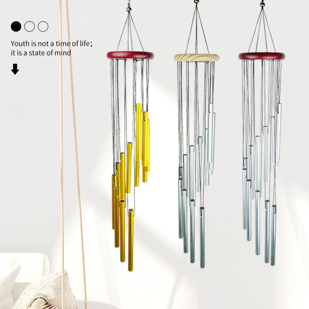 3 Type Outdoor Metal Wind Chimes 18 Inch Yard Garden Tubes Bell Copper Antique Wind Chime Wall Hanging Home Decor Wooden