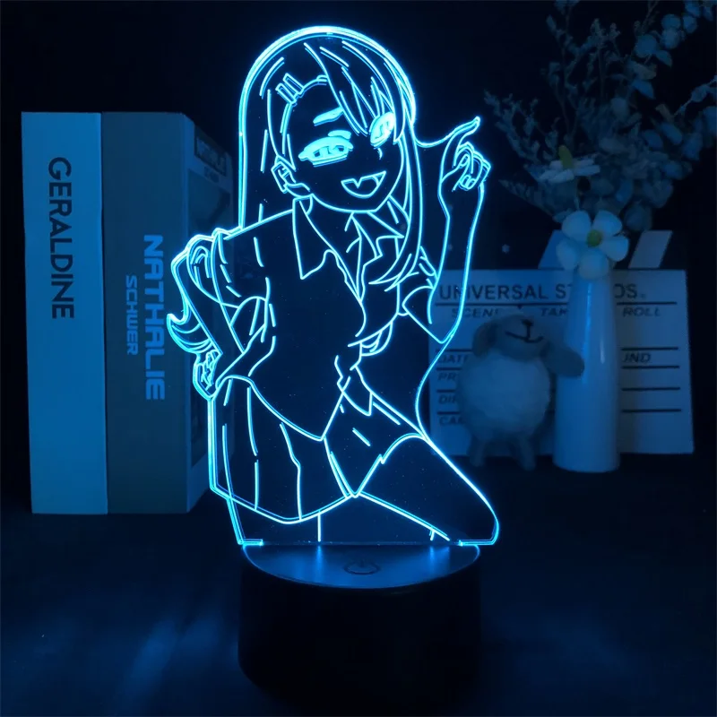 

Dont Toy with Me Miss Nagatoro 3D Night Lights Anime Manga for Bedroom Decor Cute Birthday Color Gift LED Lamp Kid Love Present