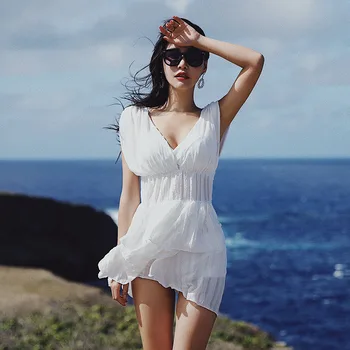 

Women White Solid Push Up Bikini Set Swimwear Bathing Suit Swimming Beachwear Biquinis Summer Sexy 2019 Swimsuit with Cover Up