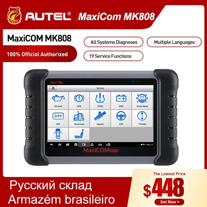 Autel MaxiCom MK808 MX808 диагностический инструмент автомобильный OBD2 сканер анализатор двигателя вся система OBD2 диагностический сканер ключ программист