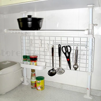

Can be customized hole - free ceiling kitchen windowsill sink shelf space - saving condiment storage rack wall hanging.