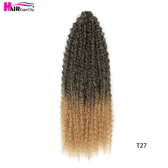 20-28 Inch Afro Kinky Curly Crochet Braids Hair Ombre Braiding Hair Extensions Marly Hair For Women Brown 613 Hair Expo City T1B/27