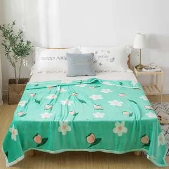 

High quality Thicken plush bedspread blanket 200x230cm High Density Super Soft Flannel Blanket for the sofa/Bed/Car