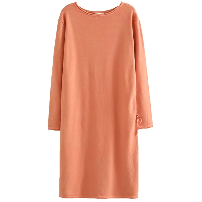 

Plus Size Casual Essential Sweaters 2019 Autumn Women Fashion Loose Long Sleeve drawstring Knitting Pullovers H4-A019