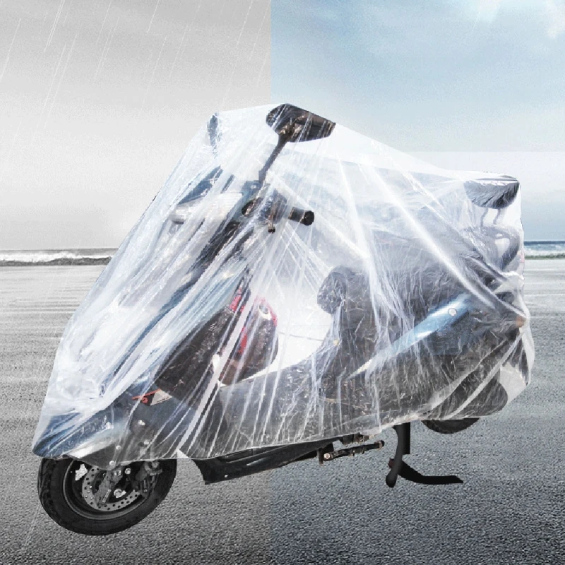 

Motorcycle Cover Disposable Transparent Protector Covers All Season Outdoor Waterproof Bike Scooter Rain Dustproof Covers M/L/XL