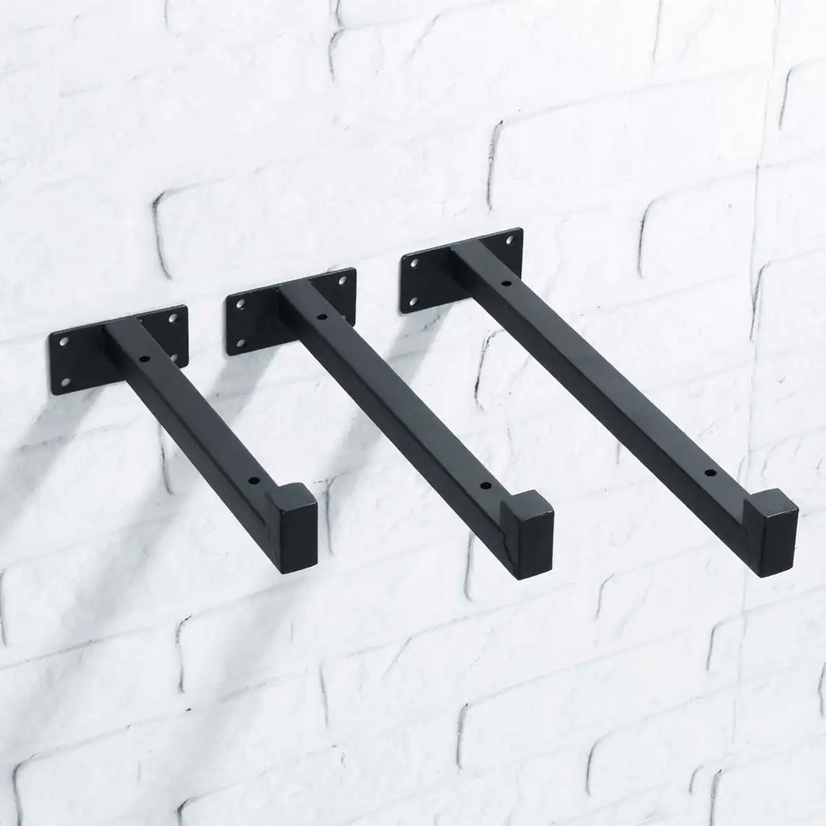 

1pair Wall Mounted Shelf Bracket Heavy Duty Scaffold Board Floating Bracket Industrial Iron Support Table 20cm/25cm/30cm
