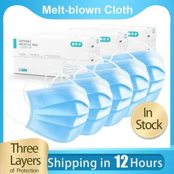 

In Stock Disposable Medical Masks 3 layer surgical masks Protective Mask Dust proof Airborne Particles Anti Pollution 12h ship