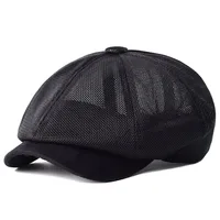 Summer Mesh Newsboy caps Breathable Casual Outdoor Retro Beret Hats Octagonal hat Fashion Solid Flat Caps