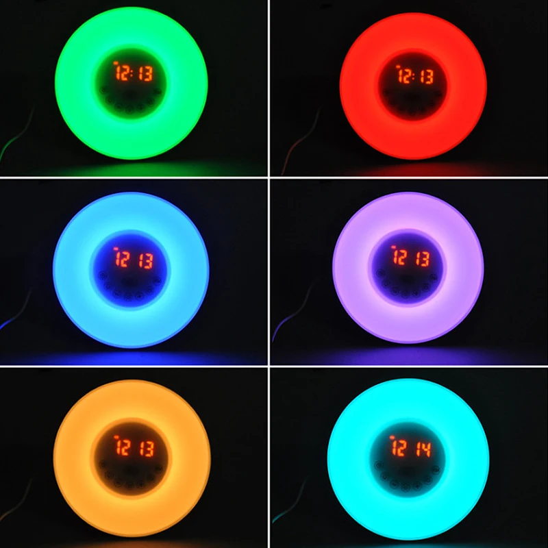 

Multifunctional led natural wake-up light home interior alarm clock touch sensor colorful color changing music night light