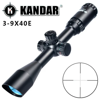 

KANDAR 3-9X40EG Angled Integral Sunshade Hunting Riflescope Full Size Tactical Optical Sight Mil dot Locking Rifle Scope